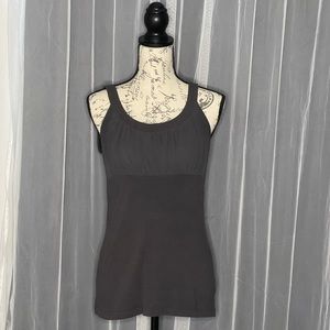 Express Women’s gray charcoal Sleeveless scoop neck tank top with …